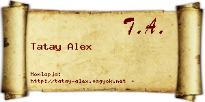 Tatay Alex névjegykártya